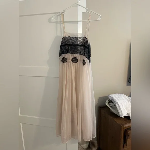 Vintage Lace Tulle Midi Dress Intimates Gown XS/S - Picture 3 of 6